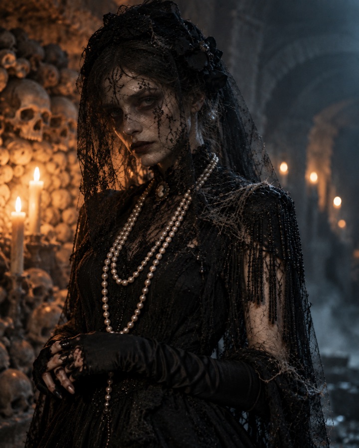 Exemple de tenue : La Veuve des catacombes